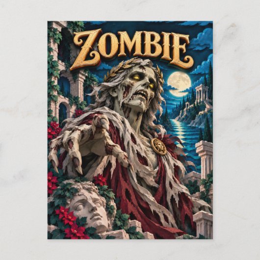 Zombie, Paper Cut Monster Postkarte (Vorderseite)