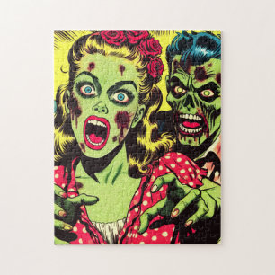 Zombie-Pärchen Retro-Comics Puzzle