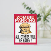 Zombie Parking Postkarte (Stehend Vorderseite)