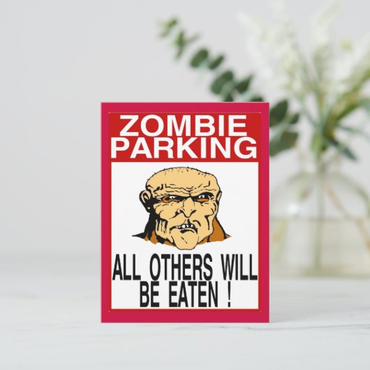 Zombie Parking Postkarte (Stehend Vorderseite)