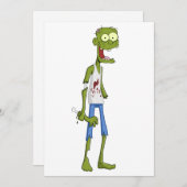 Zombie-Party Einladung - Halloween-Karte (Vorne/Hinten)