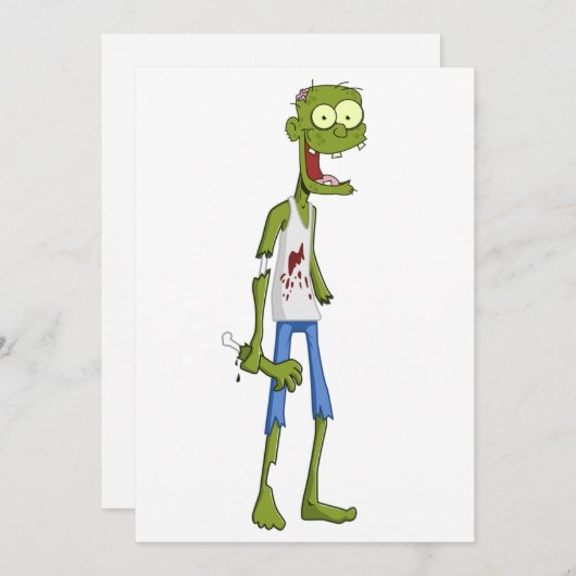 Zombie-Party Einladung - Halloween-Karte (Vorne/Hinten)