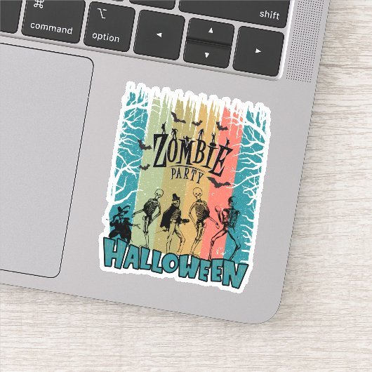 Zombie-Party, Halloween Aufkleber (Detail)