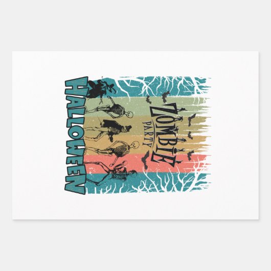 Zombie-Party, Halloween Geschenkpapier Set (Vorderseite)