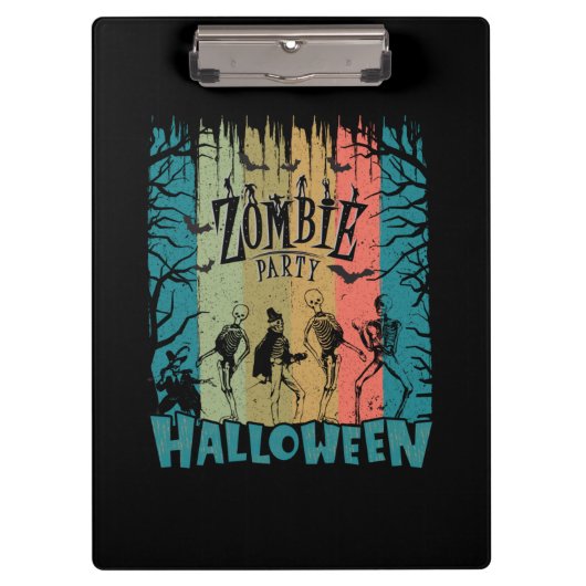 Zombie-Party, Halloween Klemmbrett (Vorderseite)