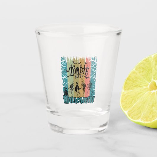 Zombie-Party, Halloween Schnapsglas (Vorderseite)