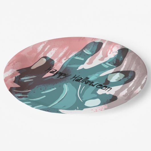 Zombie Party Hand Spooky Bloody Halloween-Kostüm Pappteller (Schrägansicht)