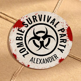 Zombie-Party mit Blut Runder Aufkleber