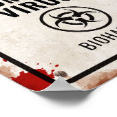 Zombie Party mit Blut und Biogefährdung Poster (Ecke)