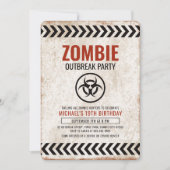 Zombie-Party mit Grunge-Text Einladung (Vorderseite)