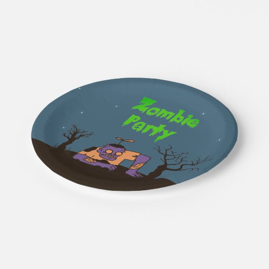 Zombie Party Pappteller (Schrägansicht)