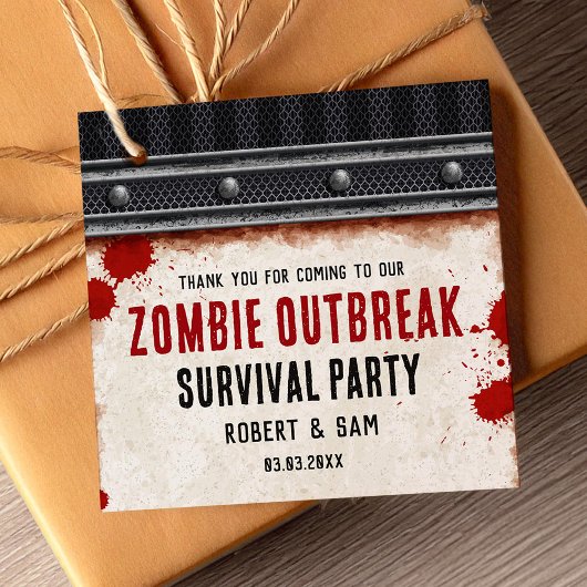 Zombie-Party rostig Geschenkanhänger