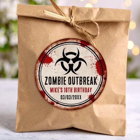 Zombie Party rusty Runder Aufkleber