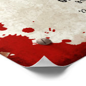 Zombie-Party-Zeichen mit Blut-und Biogefährdung-Sy Poster (Ecke)