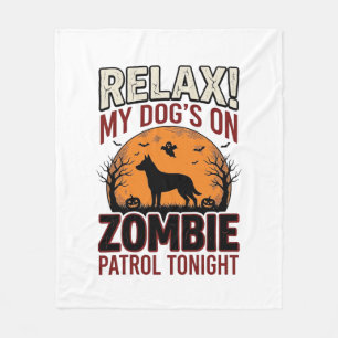 Zombie-Patrouillen-Hund Halloween Vintage-Stich De Fleecedecke