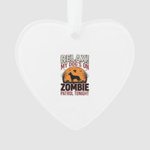 Zombie-Patrouillen-Hund Halloween Vintage-Stich De Ornament
