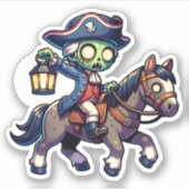 Zombie Paul Revere's Ride Aufkleber (Vorderseite)