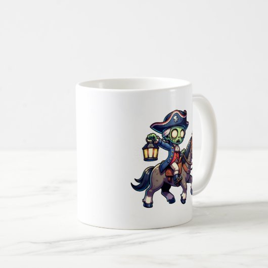 Zombie Paul Revere's Ride Kaffeetasse (VorderseiteRechts)