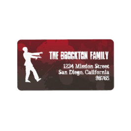 Zombie Pest Invasion roten Spritzer Gore Halloween Adressaufkleber