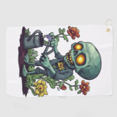 Zombie-Pflanzen-Elternteil Golfhandtuch (Horizontal)