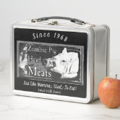 Zombie Pig Head Meats - Seit 1968 Schwarz & Weiß Metall Lunch Box (Beispiel)
