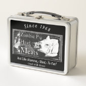 Zombie Pig Head Meats - Seit 1968 Schwarz & Weiß Metall Lunch Box (Vorderseite)