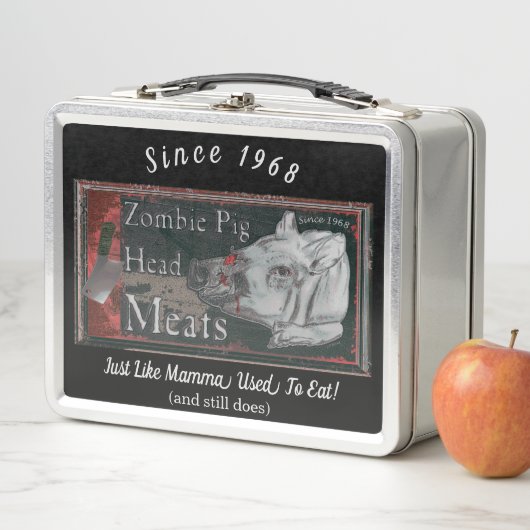 Zombie Pig Kopf Fleisch - seit 1968 Metall Lunch Box (Beispiel)