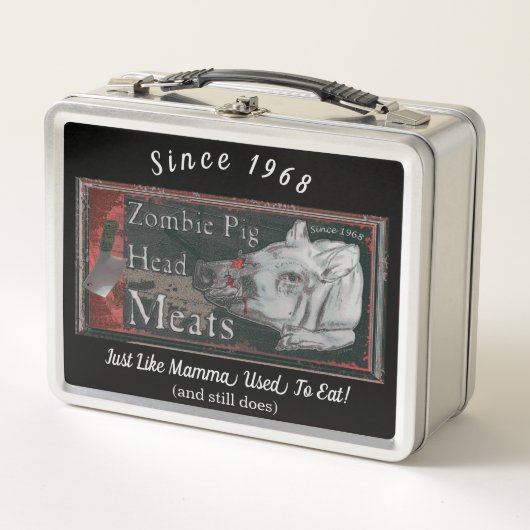 Zombie Pig Kopf Fleisch - seit 1968 Metall Lunch Box (Vorderseite)