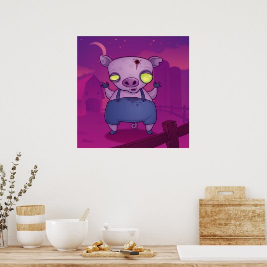 Zombie Pig Poster (Küche)