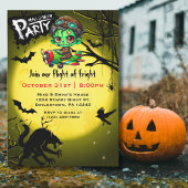 Zombie Pilot Flying Airplane Fun Halloween-Party Einladung