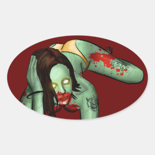 Zombie Pin-Up Aufkleber