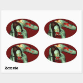 Zombie Pin-Up Aufkleber (Blatt)