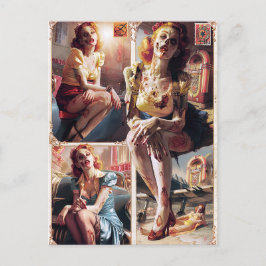Zombie Pin-Up II Postkarte