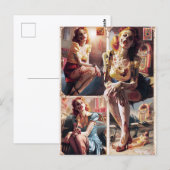 Zombie Pin-Up II Postkarte (Vorne/Hinten)