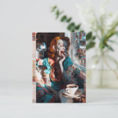 Zombie Pin-Up V Postkarte (Stehend Vorderseite)