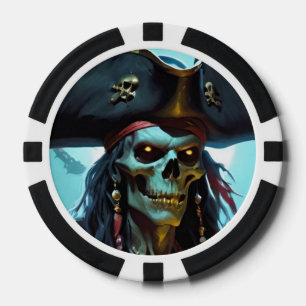 Zombie Pirate Poker Chip