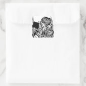 Zombie Pirate Schatzmonster Horror Art Quadratischer Aufkleber (Tasche)