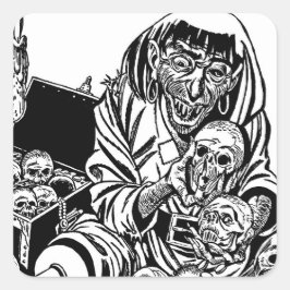 Zombie Pirate Schatzmonster Horror Art Quadratischer Aufkleber