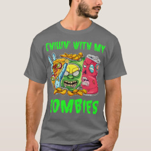 Zombie Pizza Feinschmecker Halloween-Party T-Shirt