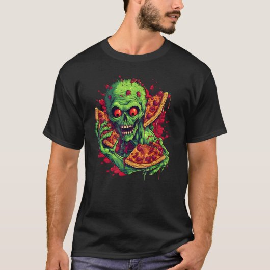Zombie Pizza Halloween Costume T-Shirt (Vorderseite)