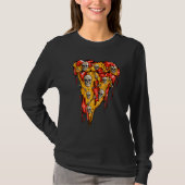Zombie Pizza Slice Skulls Skeleton Pizza Hallowee T-Shirt (Vorderseite)