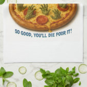 Zombie Pizza "So gut, dass du dafür Die!" Geschirrtuch (Gefaltet)