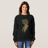 Zombie Pizza Undead Eats Pizza Horror Sweatshirt (Vorne ganz)