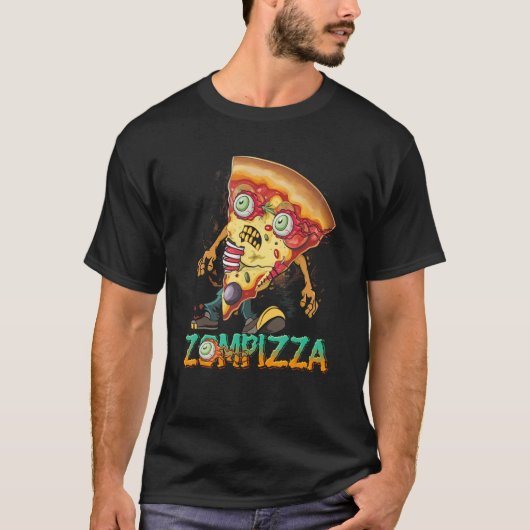 Zombie Pizza Zompizza Funny Halloween Zombie Food T-Shirt (Vorderseite)