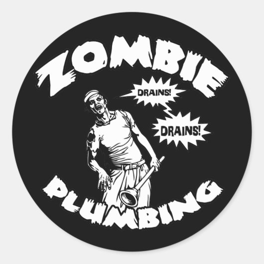 Zombie Plumbing Runder Aufkleber (Vorderseite)