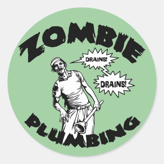 Zombie Plumbing Runder Aufkleber (Vorderseite)