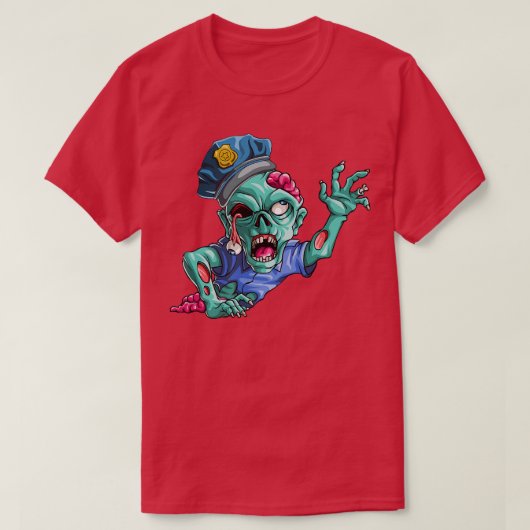 Zombie Police Funny Halloween Horror Beängstigend T-Shirt (Design vorne)