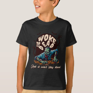 Zombie Politischer Humor Geweckt ist tödliches Hal T-Shirt