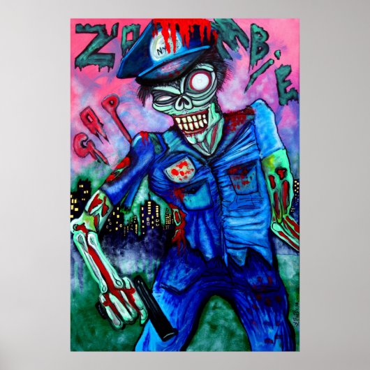 Zombie Polizist Poster (Vorne)