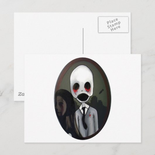 Zombie-Portrait Postkarte (Vorne/Hinten)